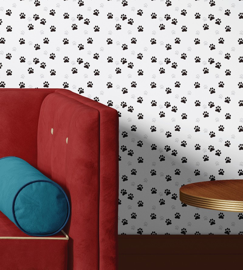 Papel de Parede Temático Patas Cat em Fundo...
