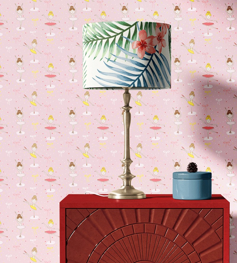 Papel de Parede Temático Bailarina em fundo rosa