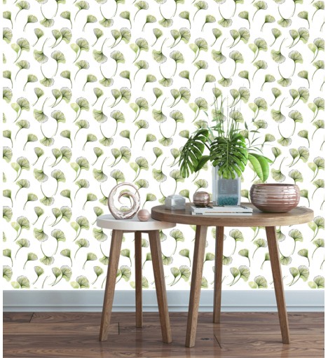 Papel de Parede Folhagem Verde