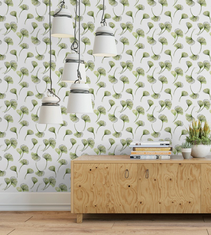 Papel de Parede Folhagem Verde