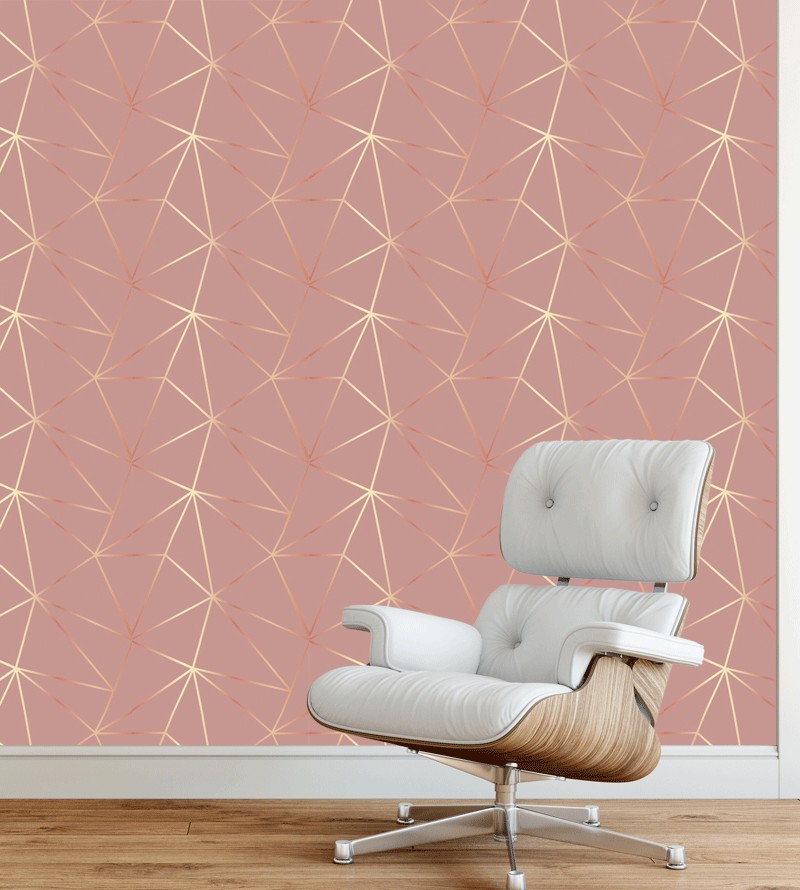 Papel de Parede Rosê Geométrico