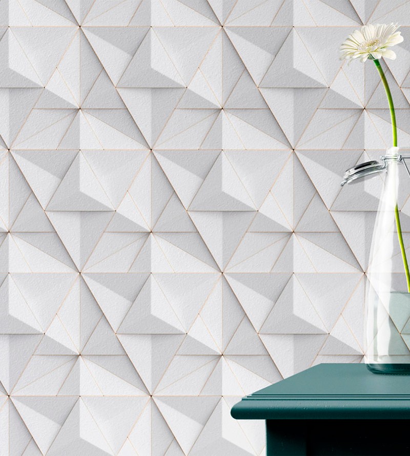 Papel Parede 3D Ondas Transversal Geométrico