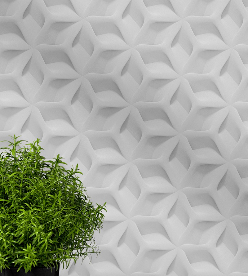 Papel de Parede 3D Bumerangue Hexágono Geométrico