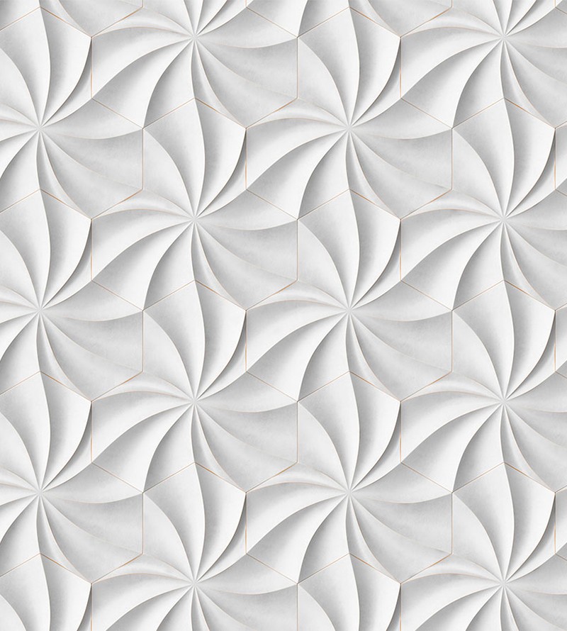 Papel De Parede Efeito Gesso 3D Geométrico