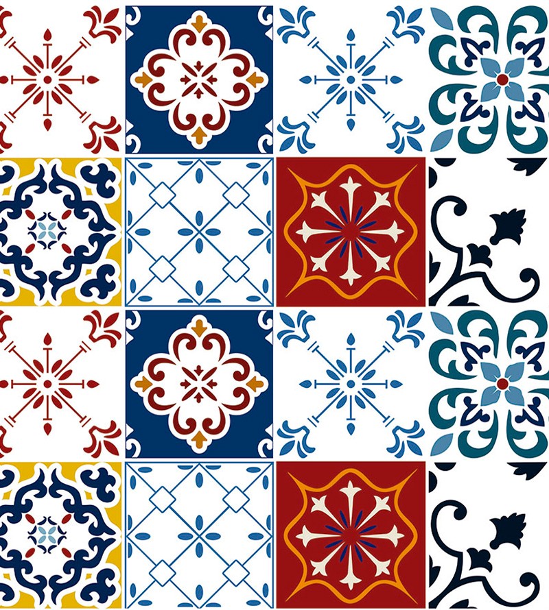 Papel De Parede Azulejo Mosáico Fundo Branco