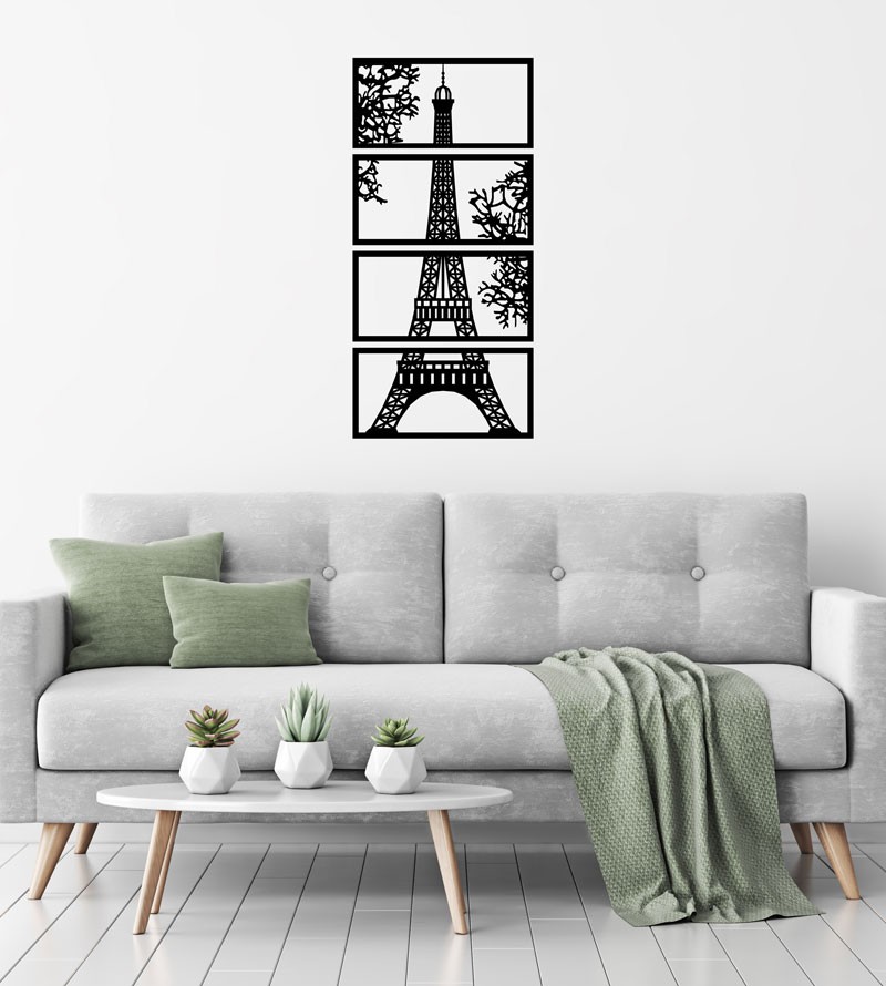 Quadro Decorativo Torre Eiffel Preto