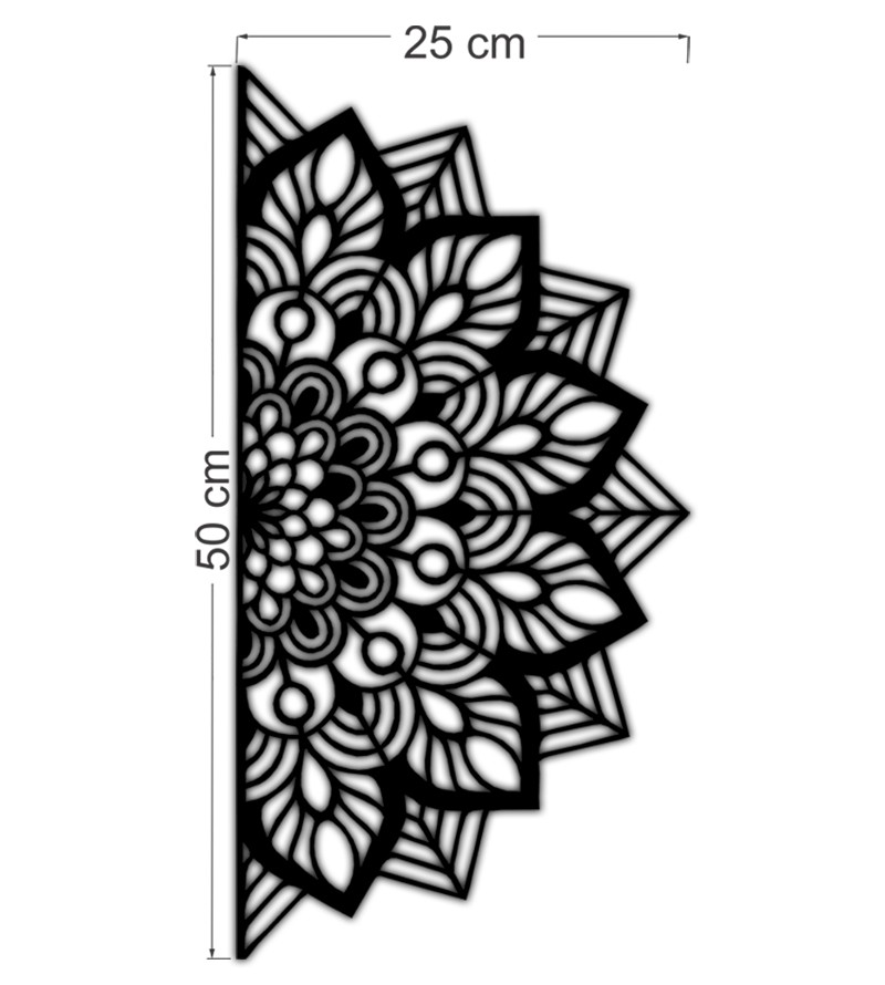 Quadro Decorativo Meio Floral Preto