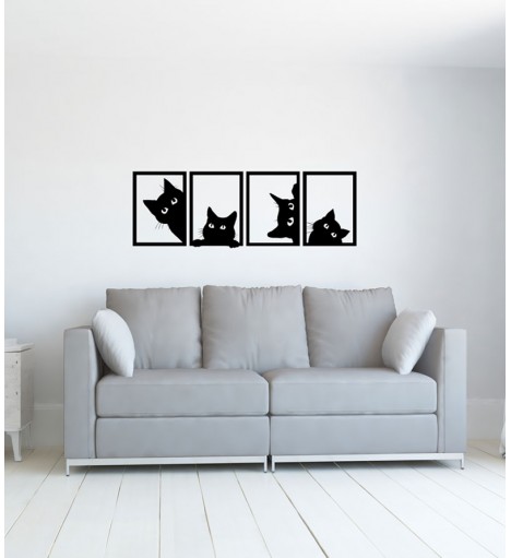 Quadro Decorativo 4 Gatos...