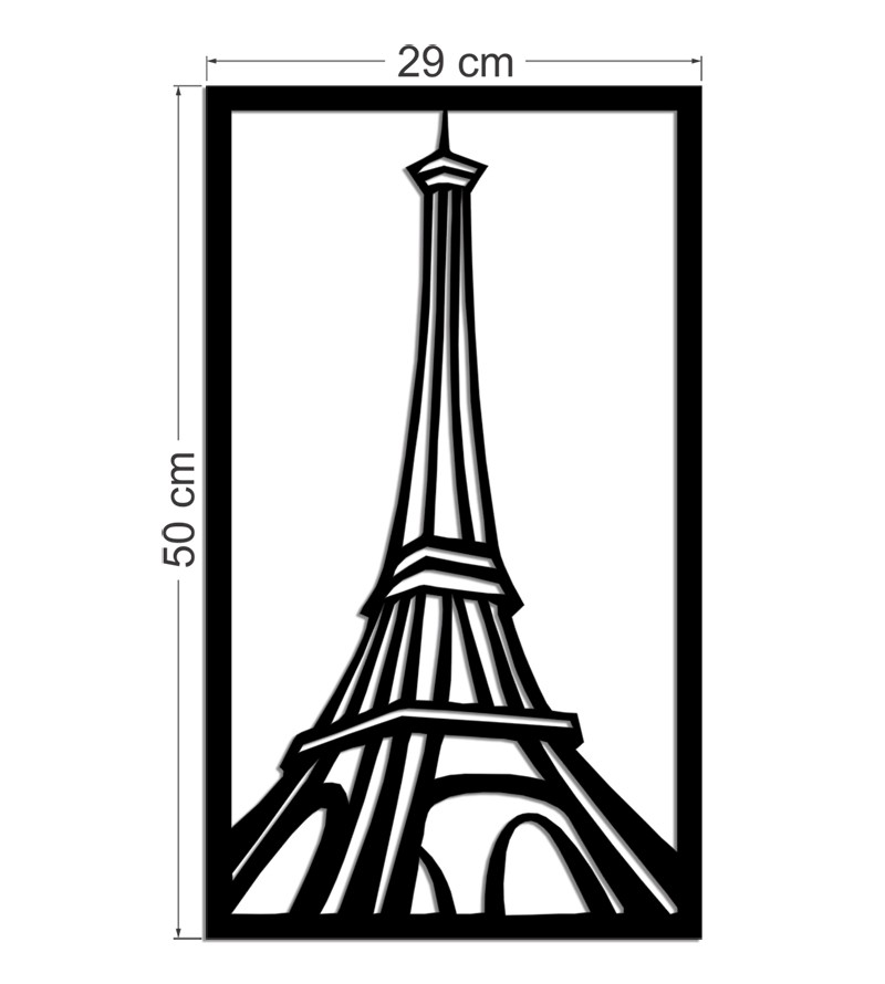 Quadro Decorativo Paris Torre Eiffel Preto