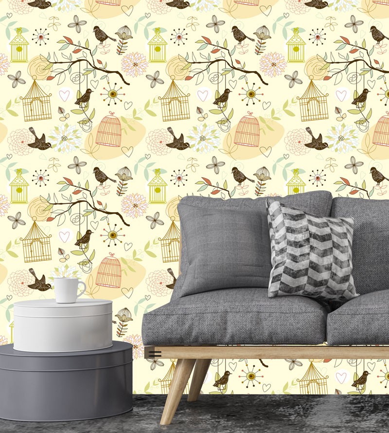 Papel De Parede Adesivo Little Abstrato Vintage