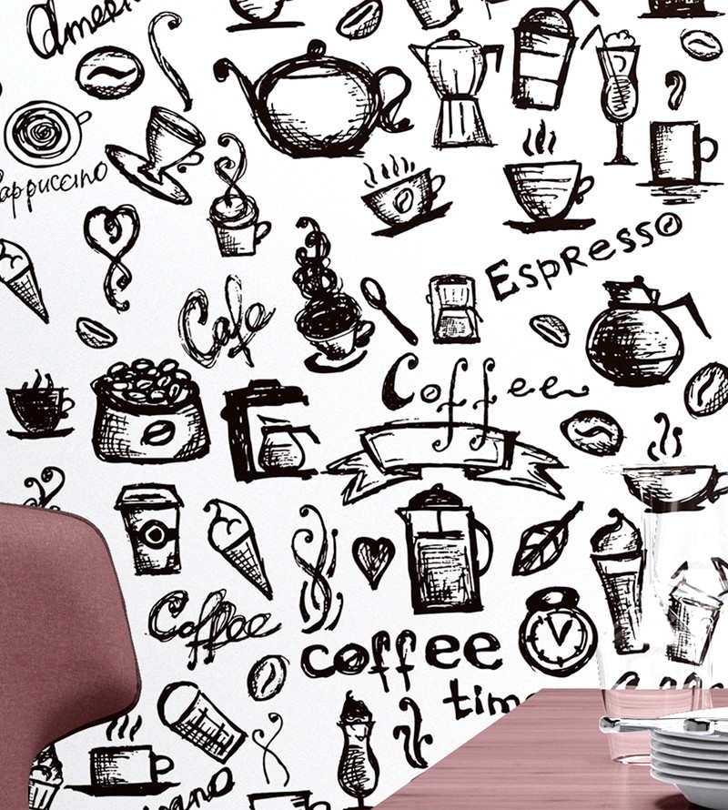 Papel De Parede Gourmet Café Branco