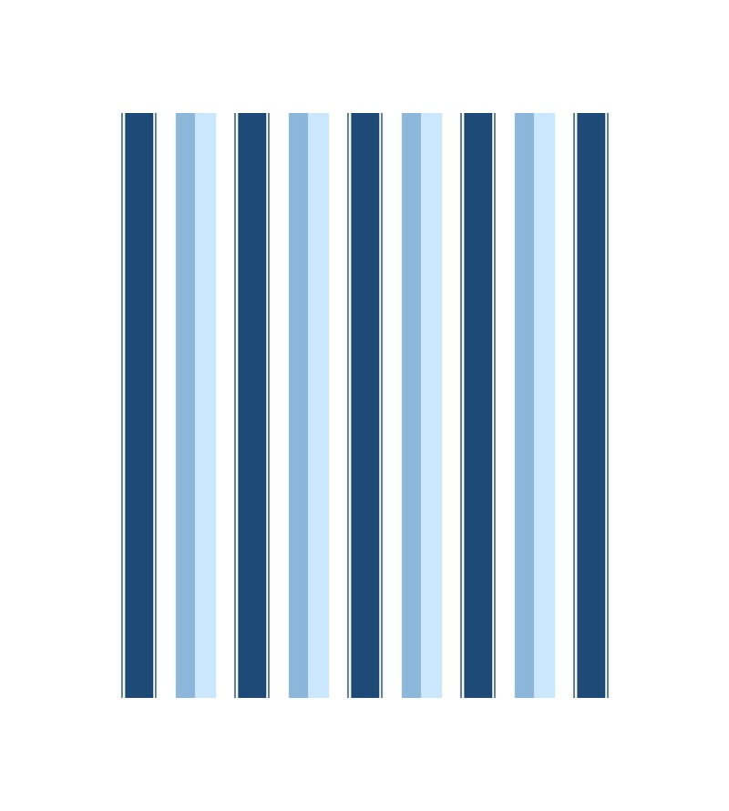Papel de parede listrado em tons de azul, azul claro e branco - Listrado 1023