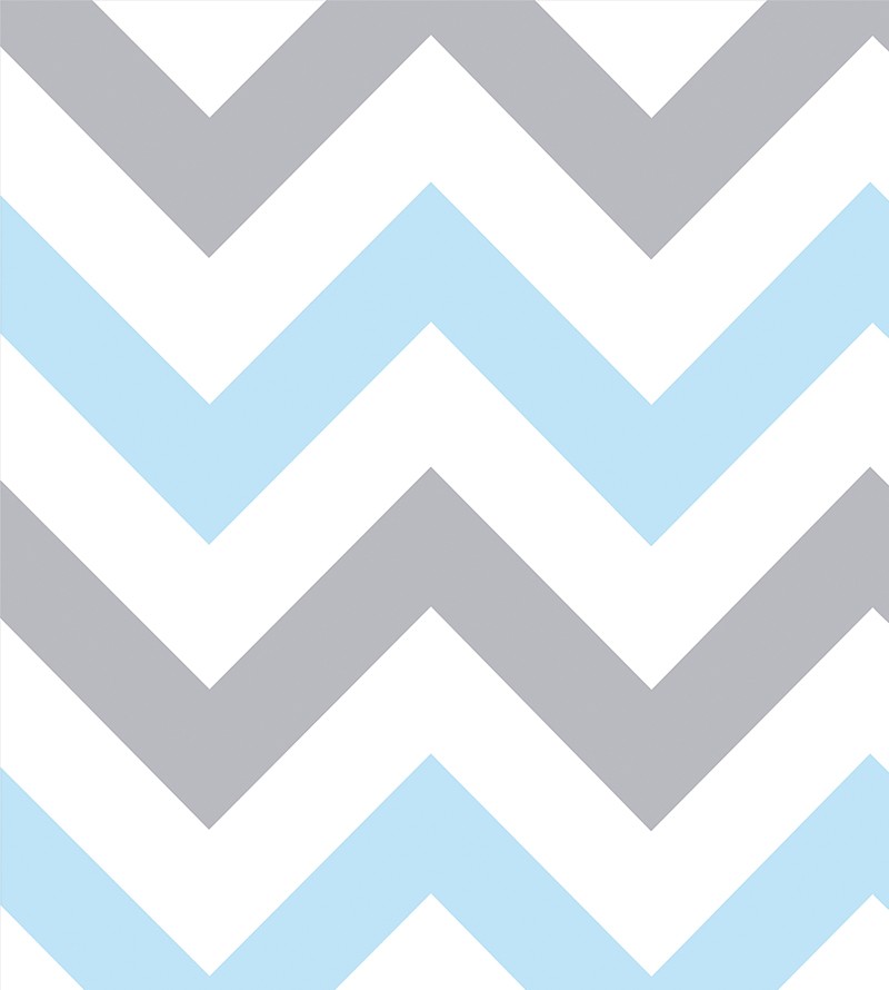 Papel de Parede Chevron com Detalhes Azul e Cinza