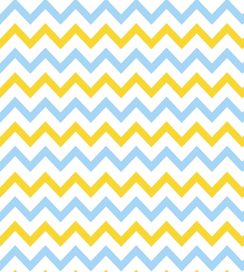Papel de Parede Chevron em Tons Azul e Amarelo