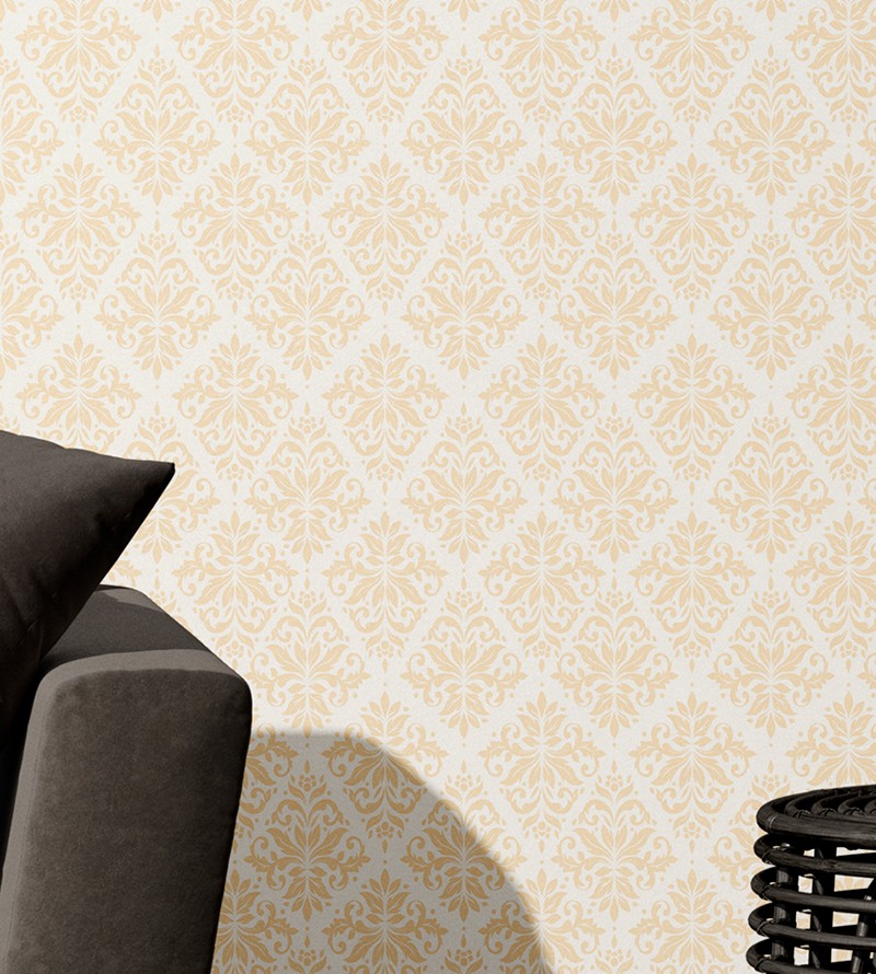 Papel De Parede Arabesco em Tons de Bege e...