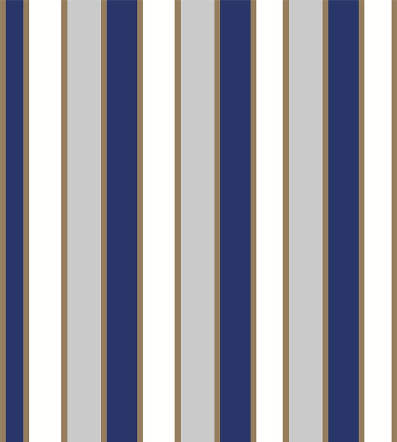 Papel de Parede Listrado em Tons de Azul e Bege