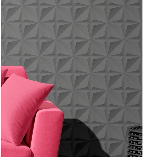 Papel de Parede 3D Cinza...
