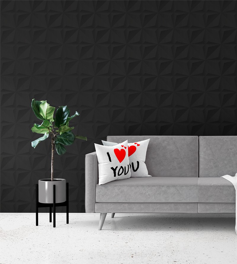 Papel de Parede 3D Gesso em Tons Preto