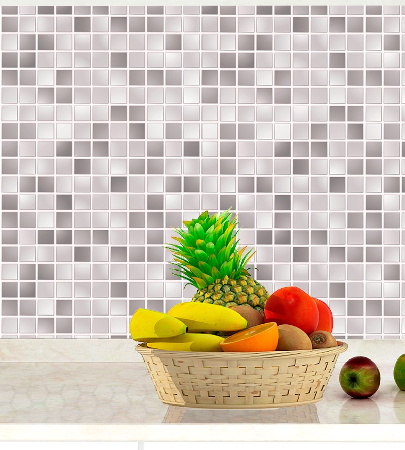 Papel de Parede Pastilha em Tons de Cinza