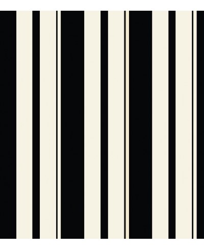 Papel de parede listrado em tons preto e creme- Listrado 1010