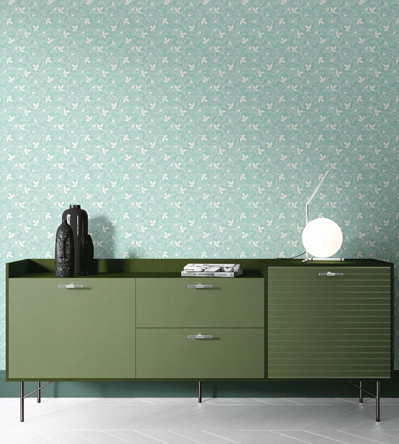 Papel de Parede Floral Arabesco em Branco