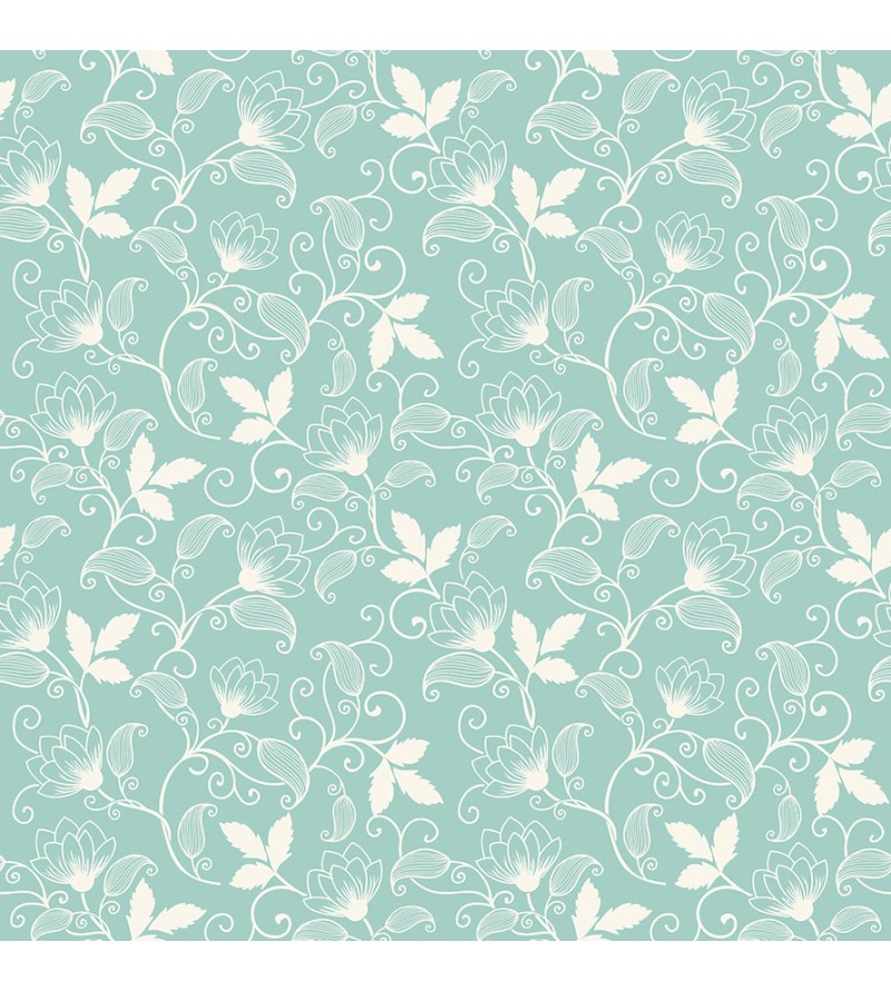 Papel de Parede Floral Arabesco em Branco