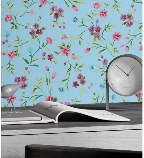 Papel de Parede Flores com...