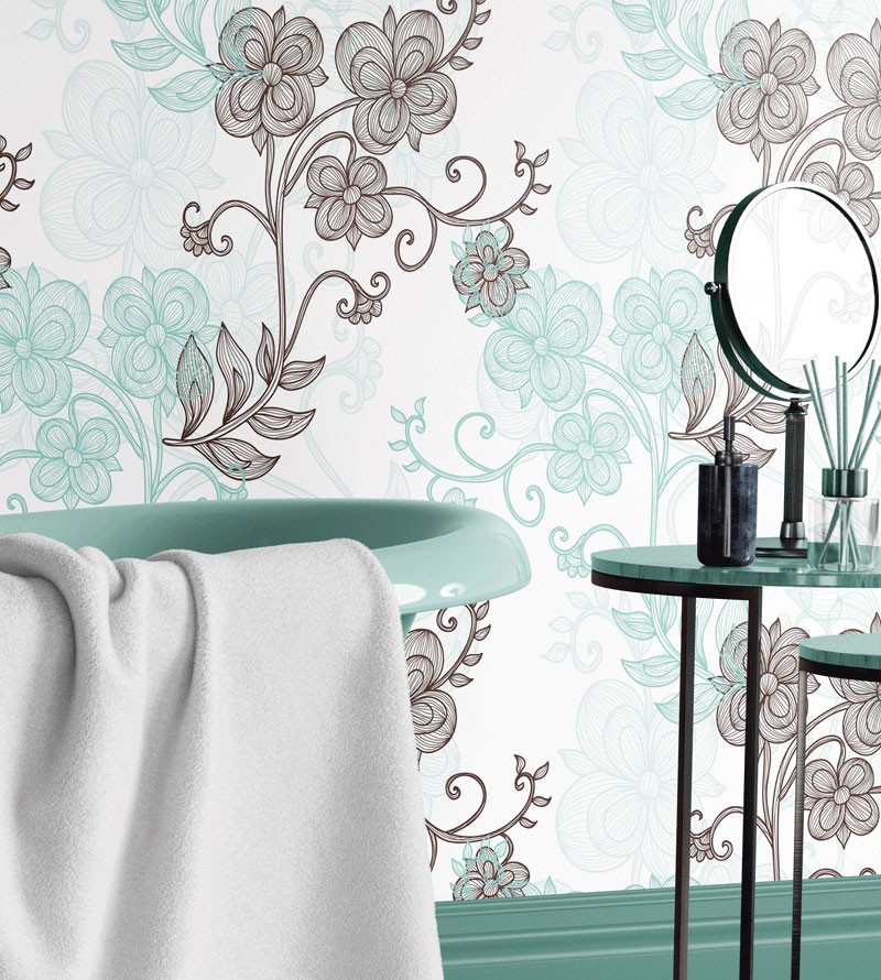 Papel de Parede Floral com Ramos