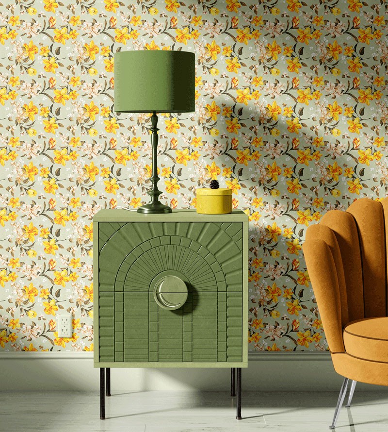 Papel de Parede Floral Lírios