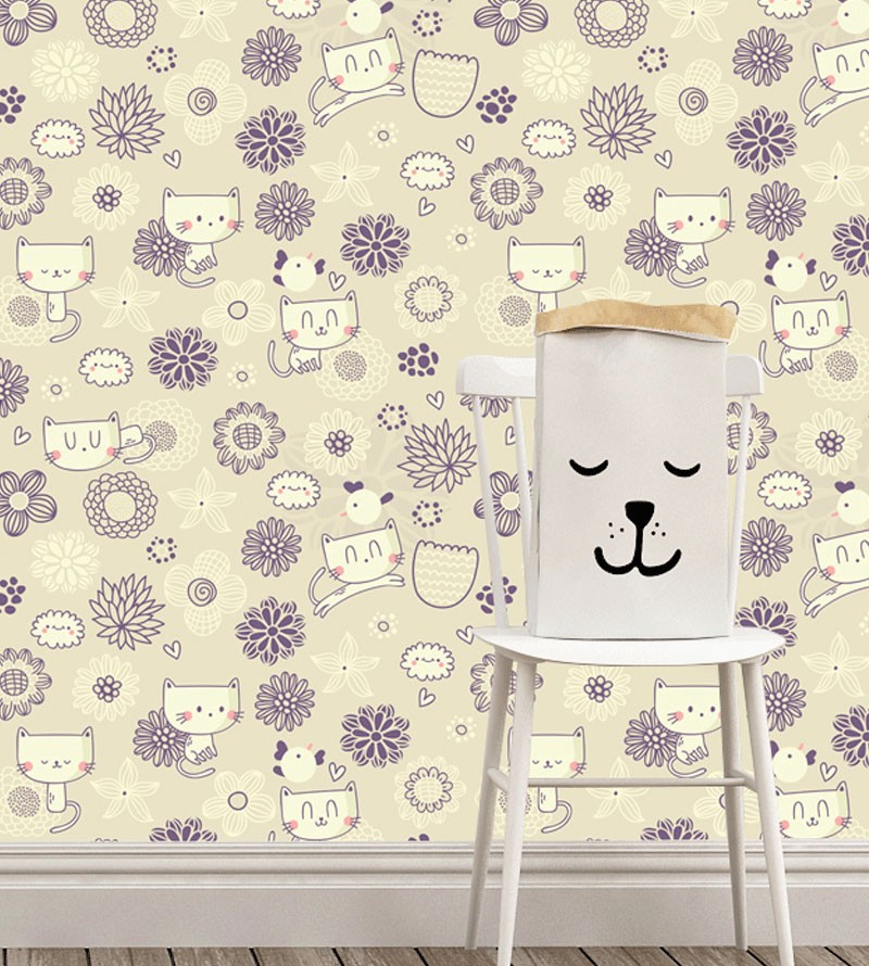 Papel de Parede Infantil Gatinhos