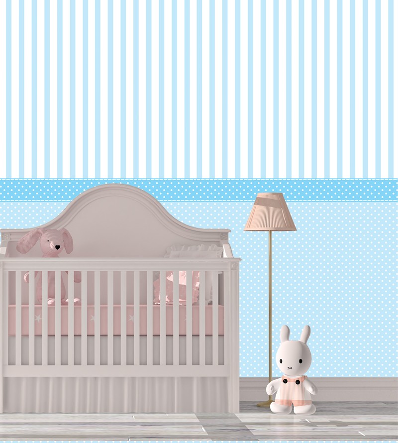 Papel de Parede Bebê com Fundo Azul Claro
