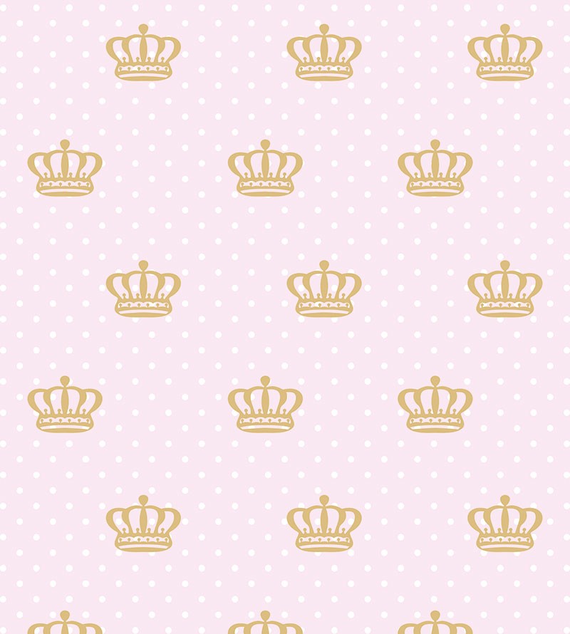 Papel de Parede Coroa com Fundo Rosa