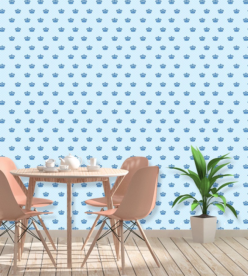 Papel de Parede Coroa com Fundo Azul