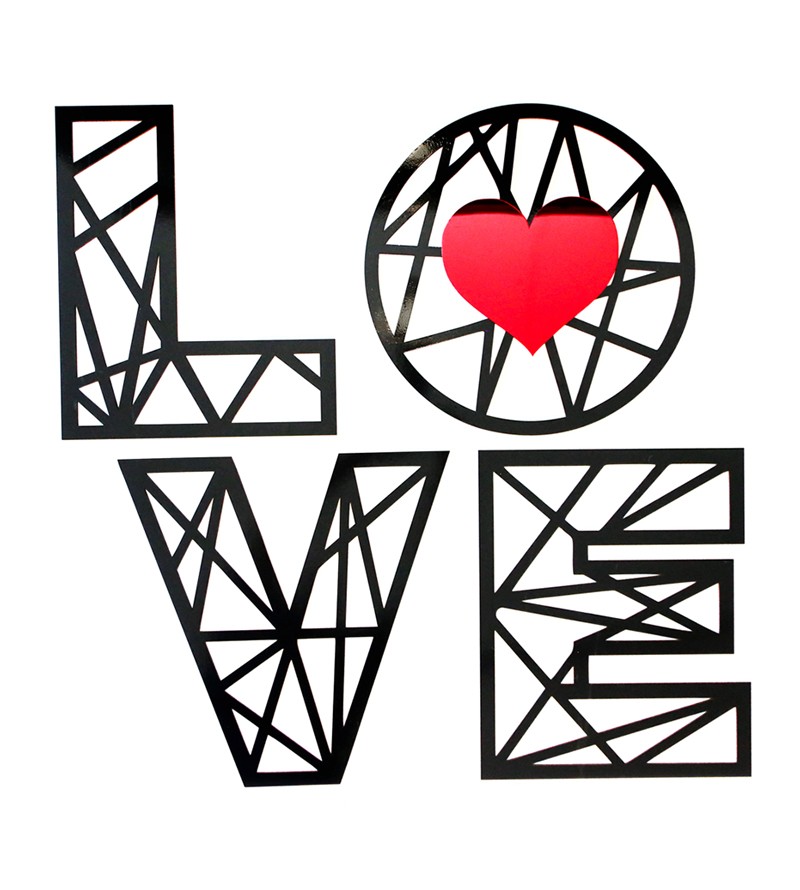 Quadros Decorativos Love com Coração em...