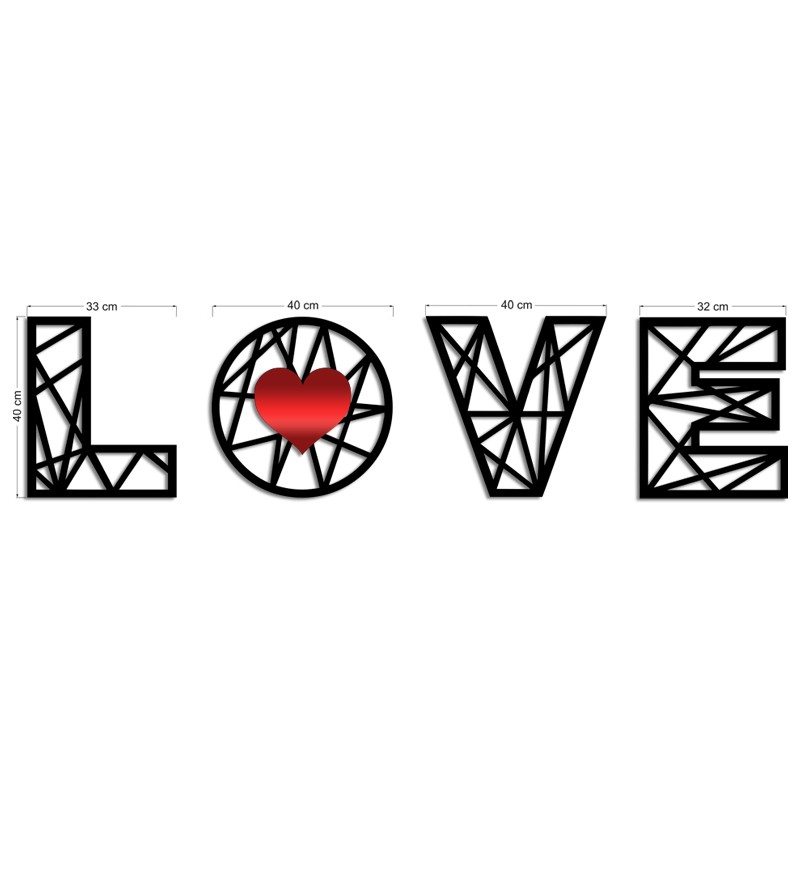 Quadros Decorativos Love com Coração em...