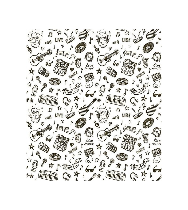 Papel de parede Notas Musicais Estilizadas Com Desenhos Contemporâneo - Notas 07