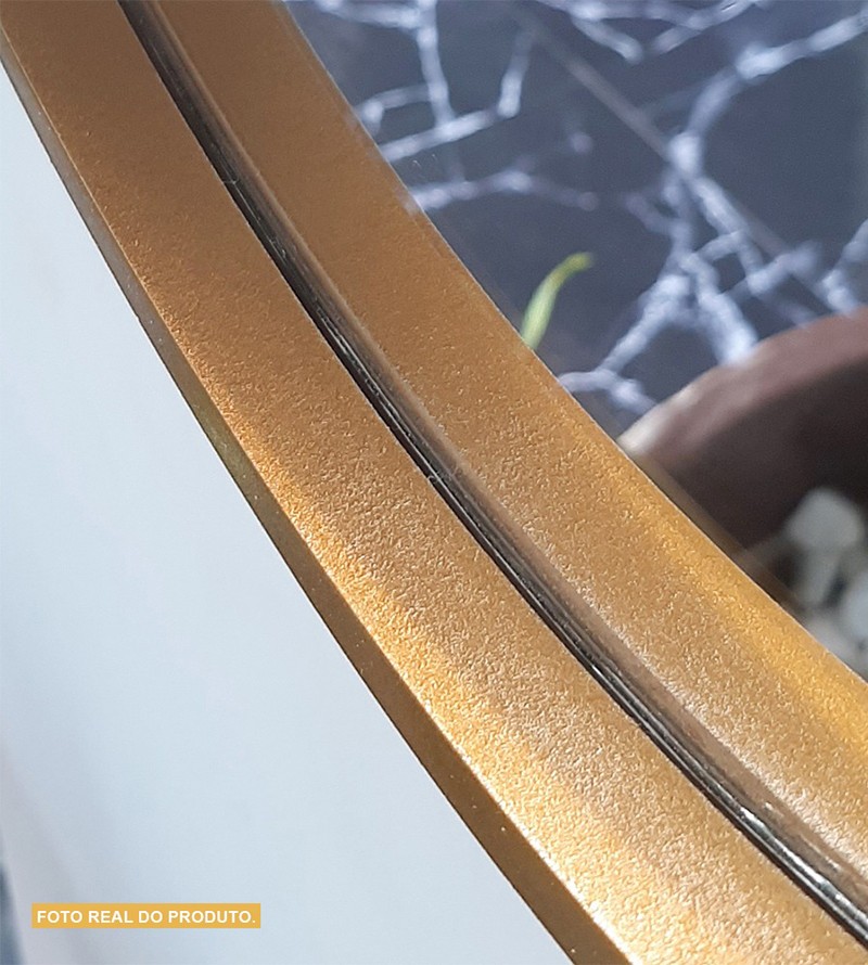 Espelho Oval Madrid com Moldura Dourada