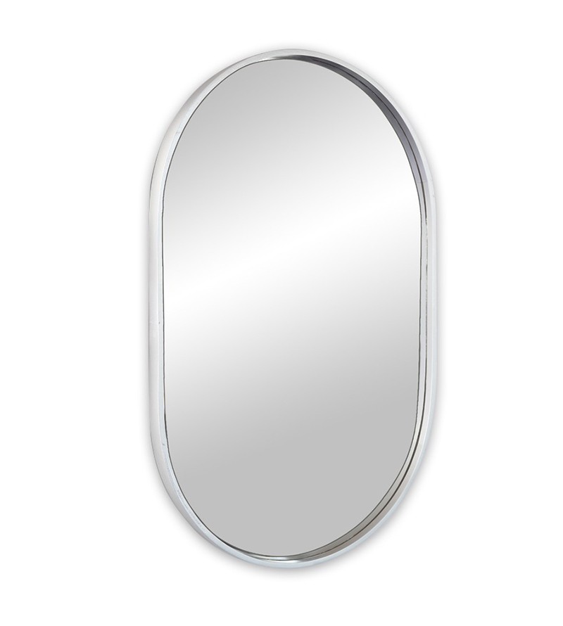 Espelho Oval Madrid com Moldura Prata