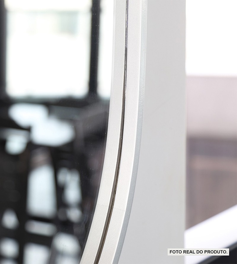 Espelho Oval Madrid com Moldura Prata