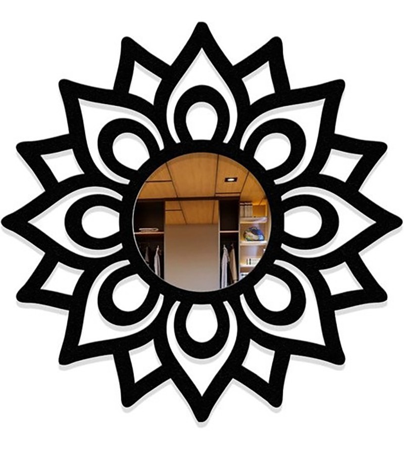 Espelho Mandala Florada Decorativo 29x29cm