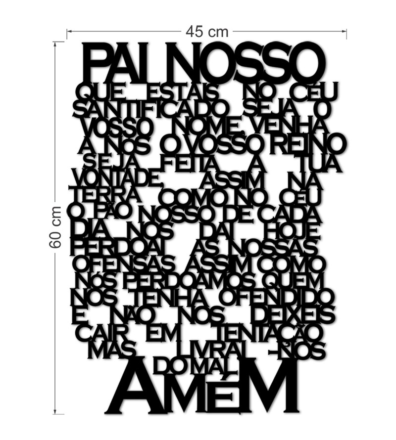 Quadro Decorativo Oração Pai Nosso em MDF...