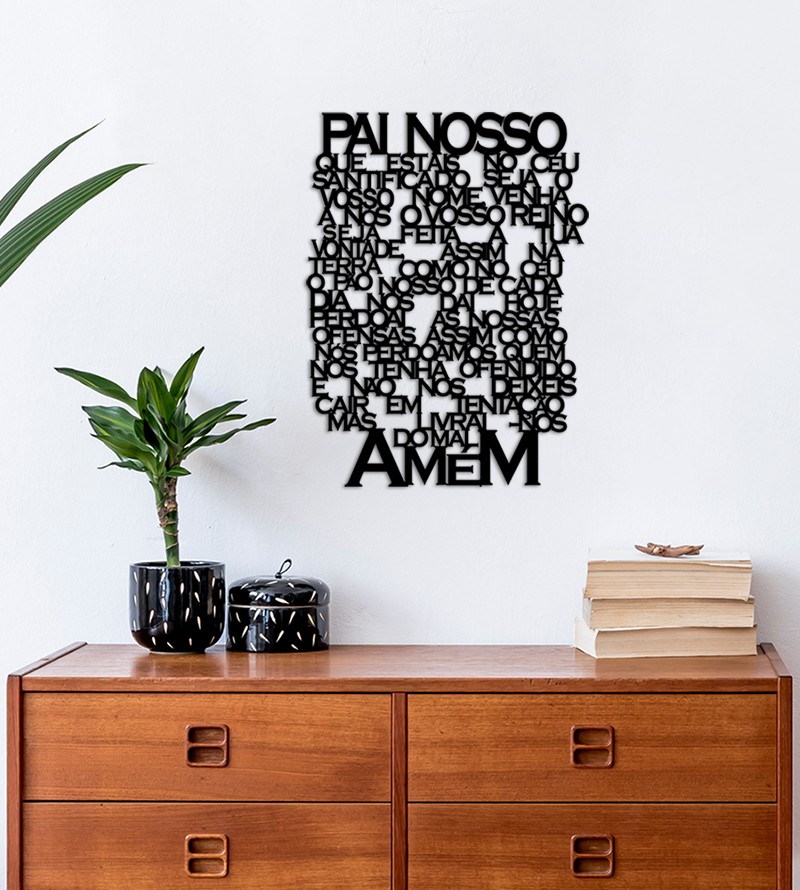 Quadro Decorativo Oração Pai Nosso em MDF...