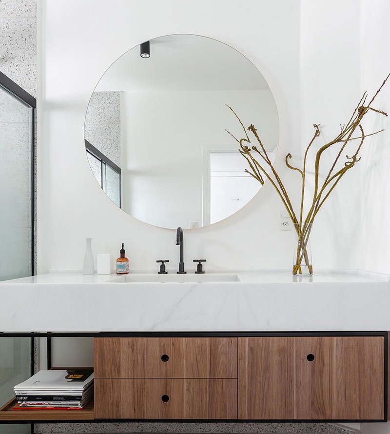 Espelho Decorativo Vidro Redondo 60x60cm Lapidado