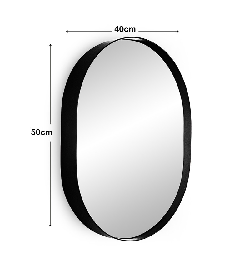 Espelho Oval com Moldura Preta