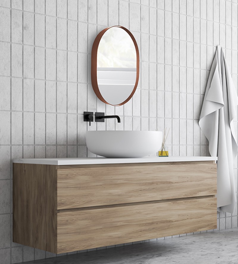 Espelho Oval com Moldura Rose Gold