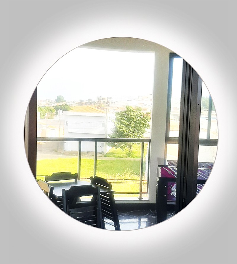 Espelho Redondo Decorativo com LED 30x30cm