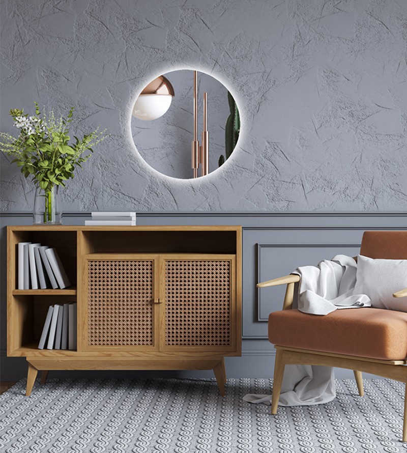 Espelho Redondo Decorativo com LED 40x40cm