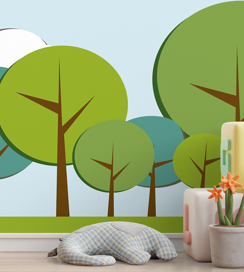 Papel de Parede Foto Mural Infantil Floresta...