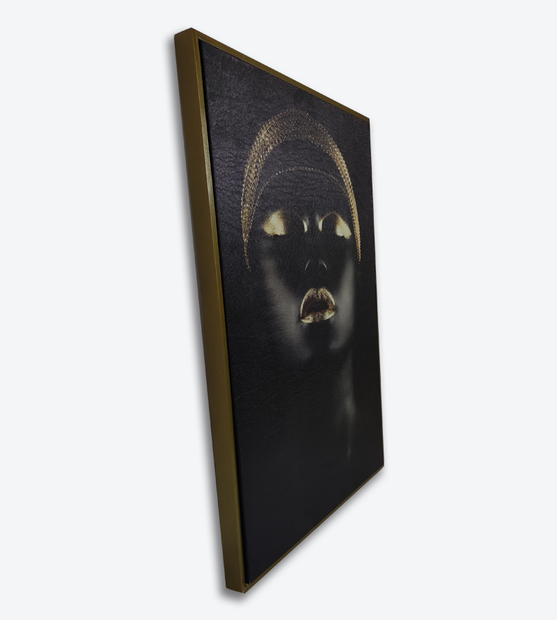 Quadro Decorativo Tela Negra Gold com Borda...