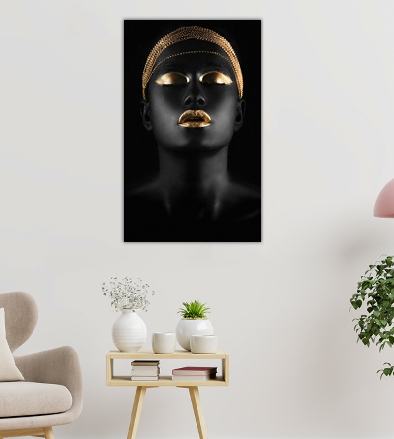 Quadro Decorativo Tela Negra Gold